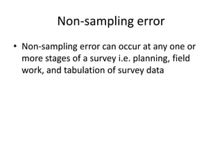 Stat 3203 -sampling errors and non-sampling errors | PPTX