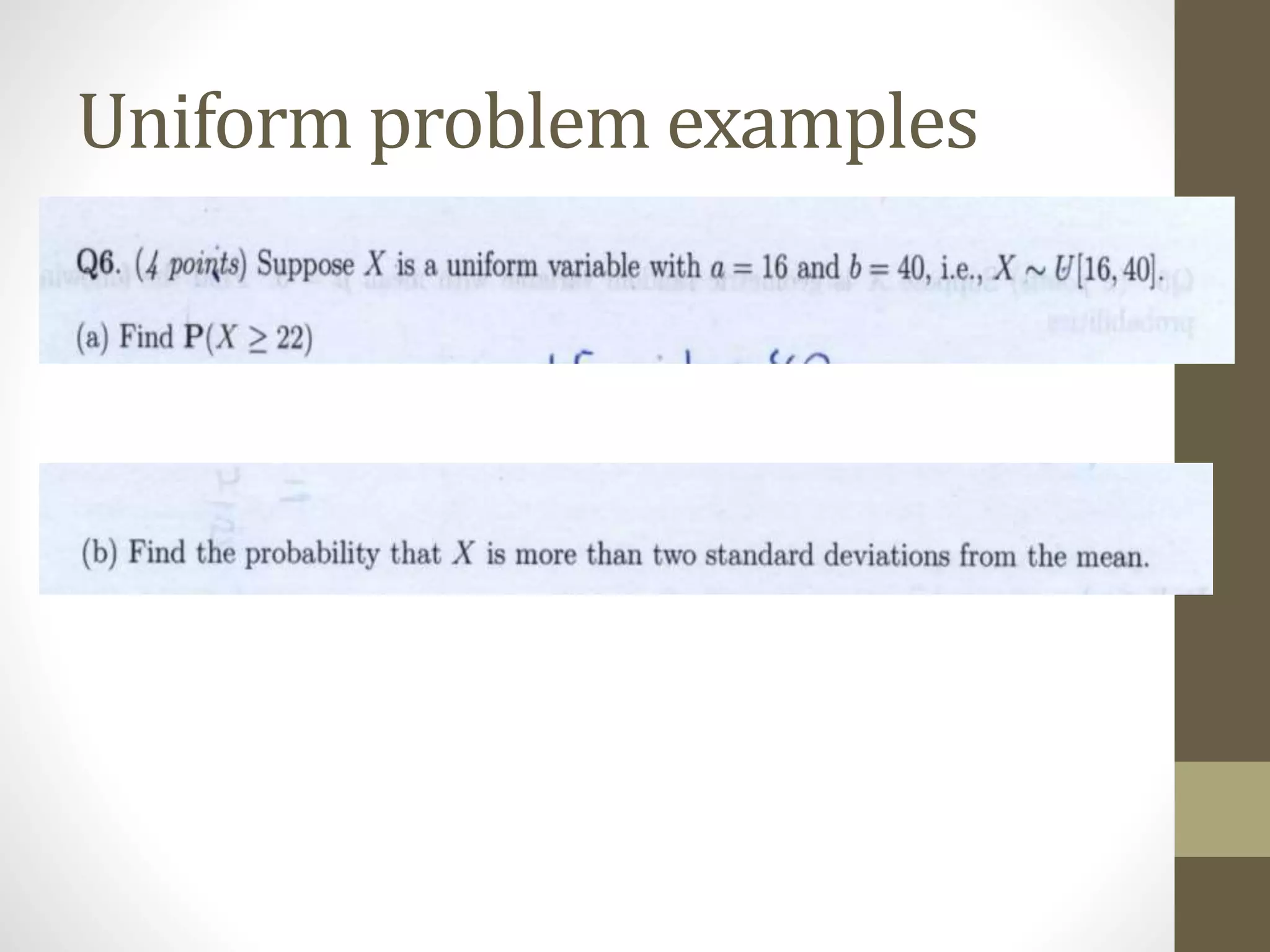 Uniform problem examples
 