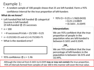Confidence Interval Answer Example STAT 206 - Chapter 8 (Confidence Interval Estimation).pptx