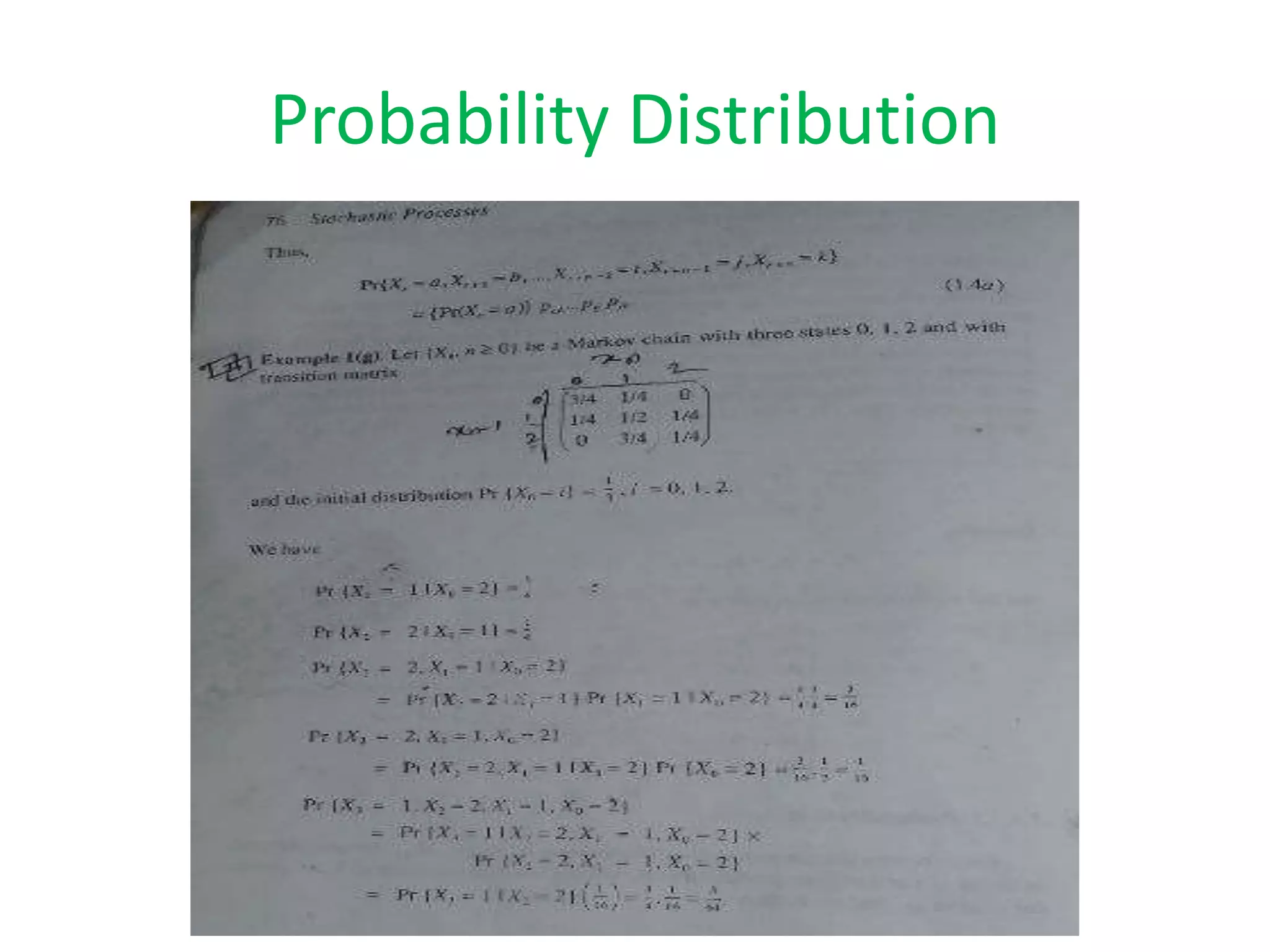 Probability Distribution
 