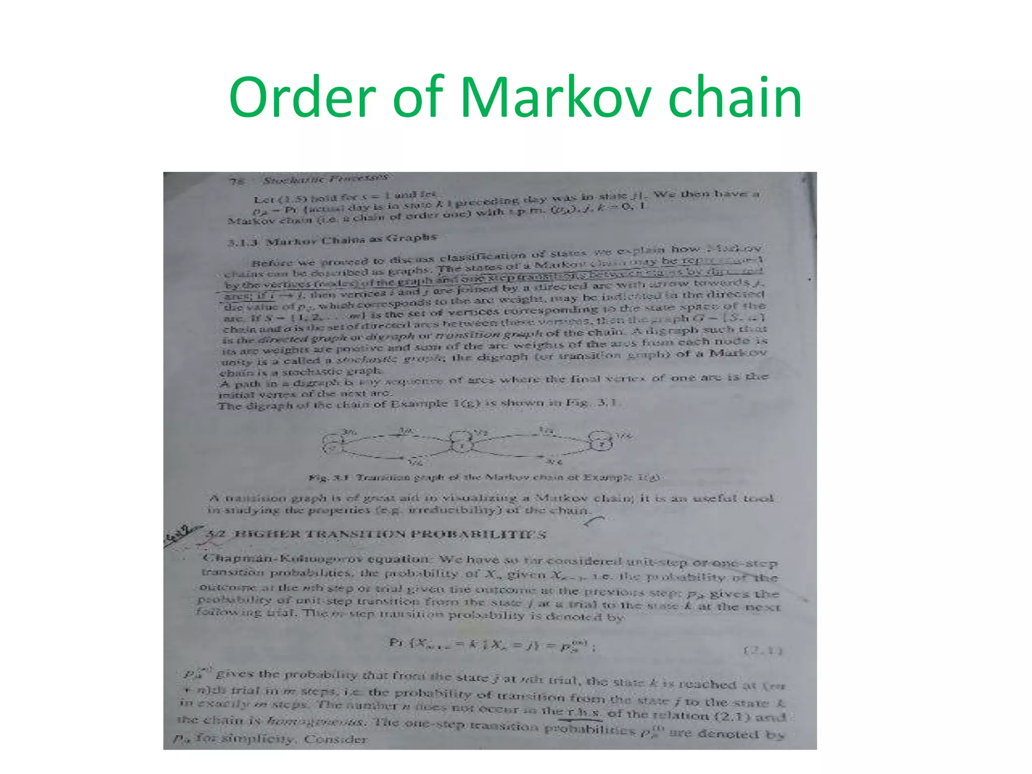 Order of Markov chain
 