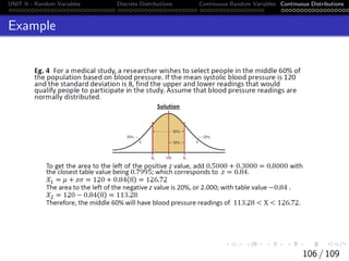 UNIT II - Random Variables Discrete Distributions Continuous Random Variables Continuous Distributions
Example
106 / 109
 
