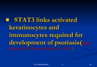 STAT3 links activated keratinocytes and immunocytes required for  development of psoriasis( Sano S. et al,  2005; Nature Medicine 11:43-49 (. 