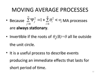 STATIONARY TIME SERIES PROCESSES (ARMA PROCESSES OR BOX-JENKINS ...