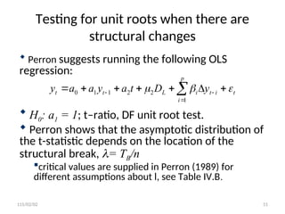 Unit Root Testing Flowchart UNIT ROOTS for stationary IN TIME SERIES MODELS | PPT