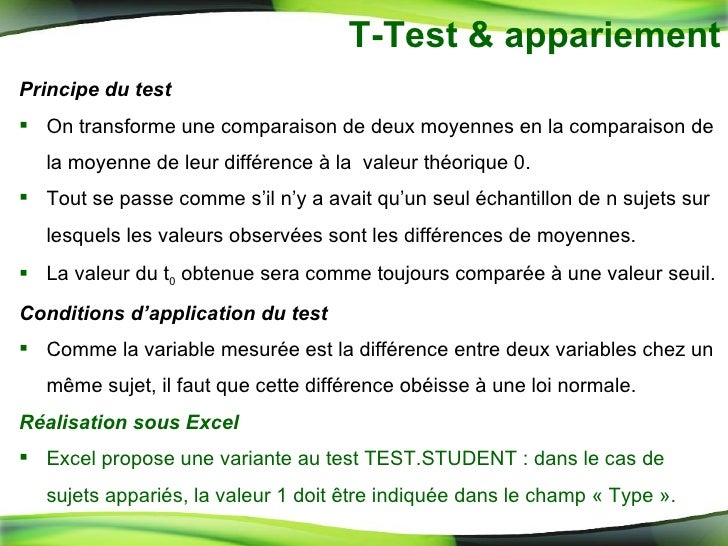 test t de la loi
