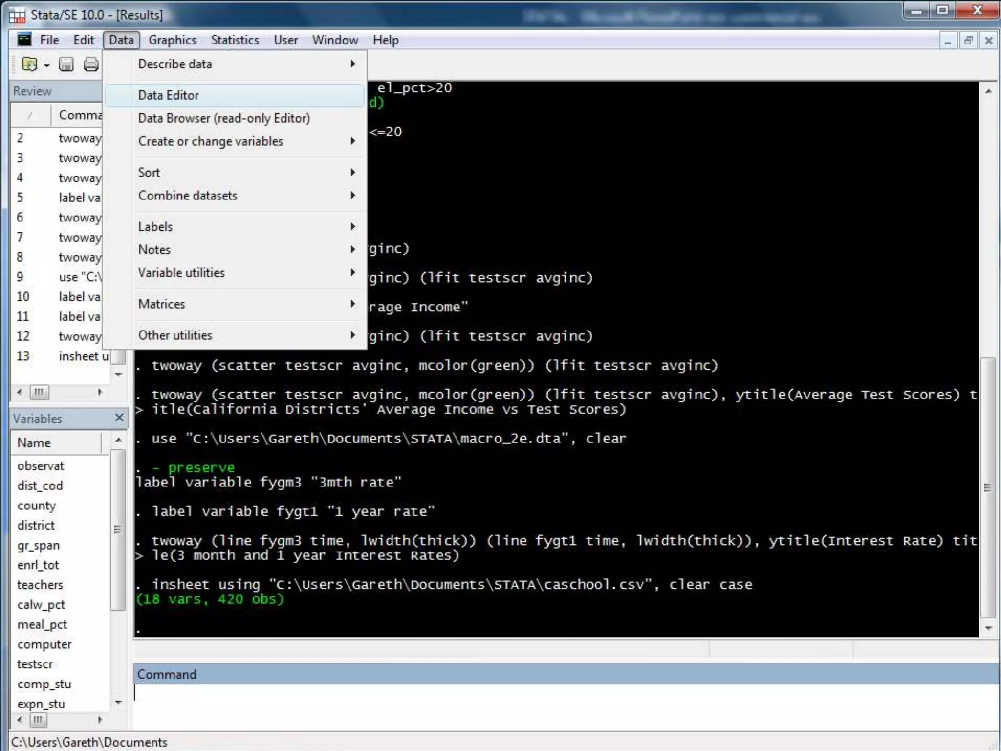 Stata Summary Statistics