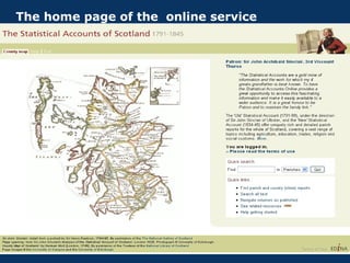 The home page of the online service
 