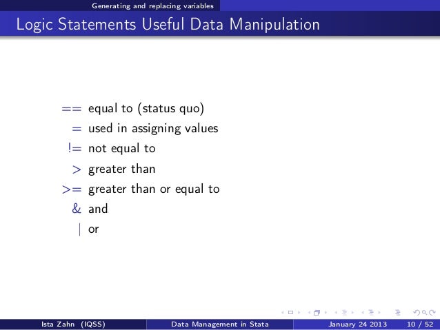 stata not equal