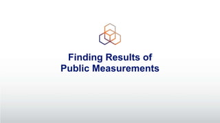 Finding Results of
Public Measurements
 