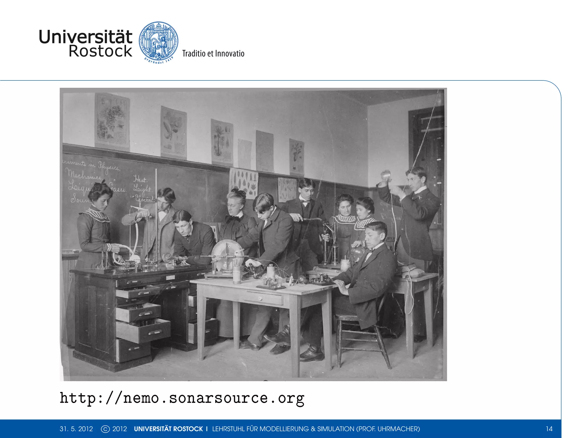 http://nemo.sonarsource.org
31. 5. 2012   c 2012   UNIVERSITÄT ROSTOCK | LEHRSTUHL FÜR MODELLIERUNG & SIMULATION (PROF. UHRMACHER)   14
 