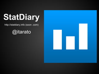 StatDiary
http://statdiary.info (soon .com)


       @itarato
 