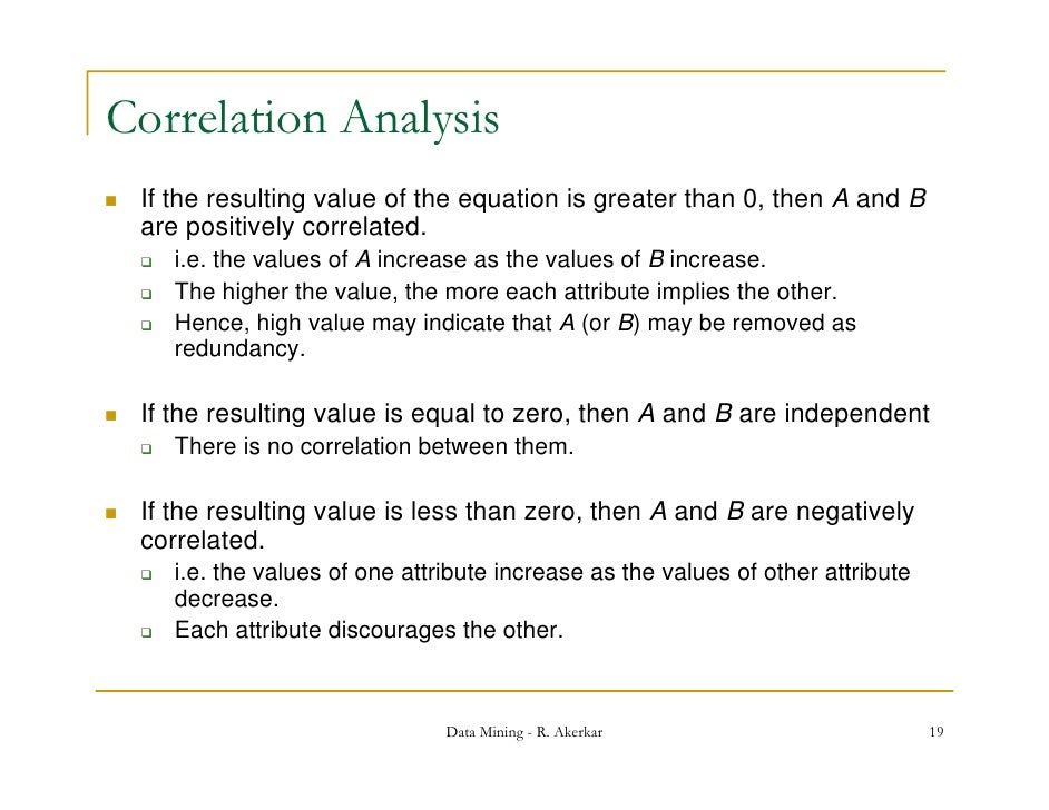 what is correlation analysis in data mining