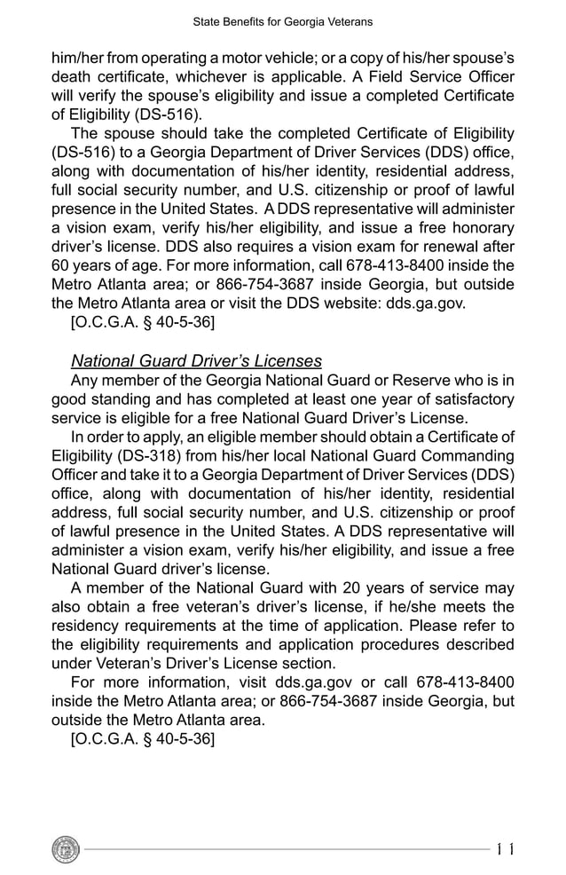 Benefits from the State of for Veterans PDF