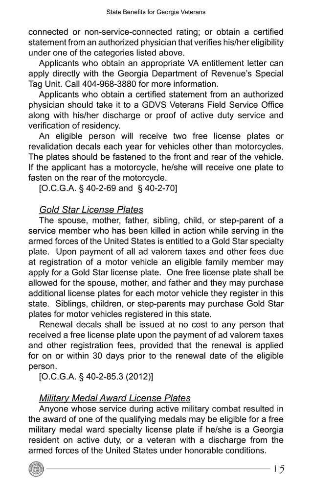 Benefits from the State of for Veterans PDF