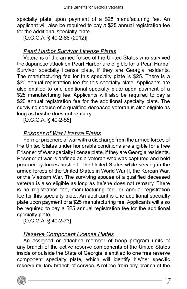 Benefits from the State of for Veterans PDF