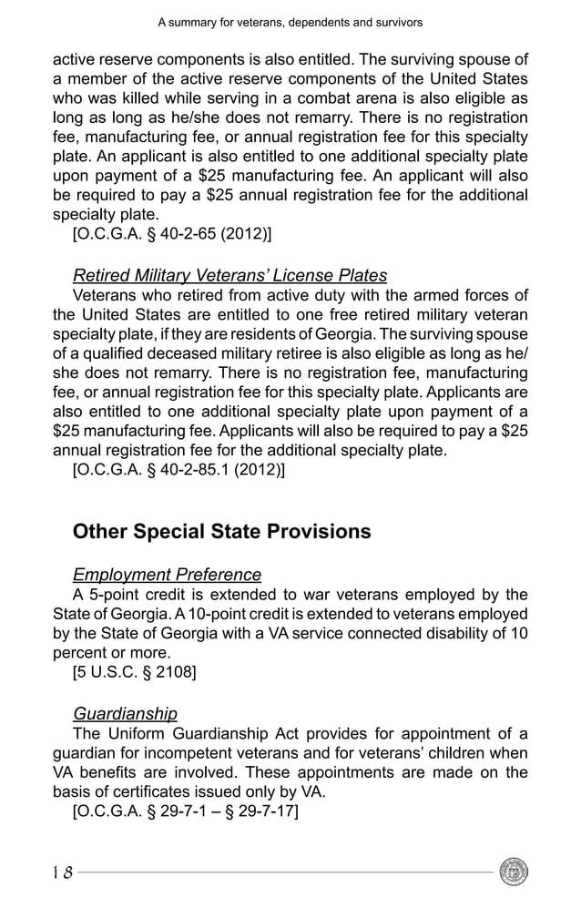 Benefits from the State of for Veterans PDF