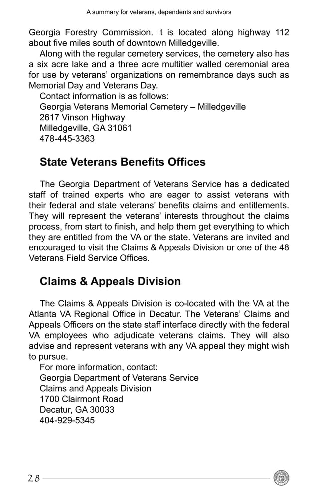 Benefits from the State of for Veterans PDF