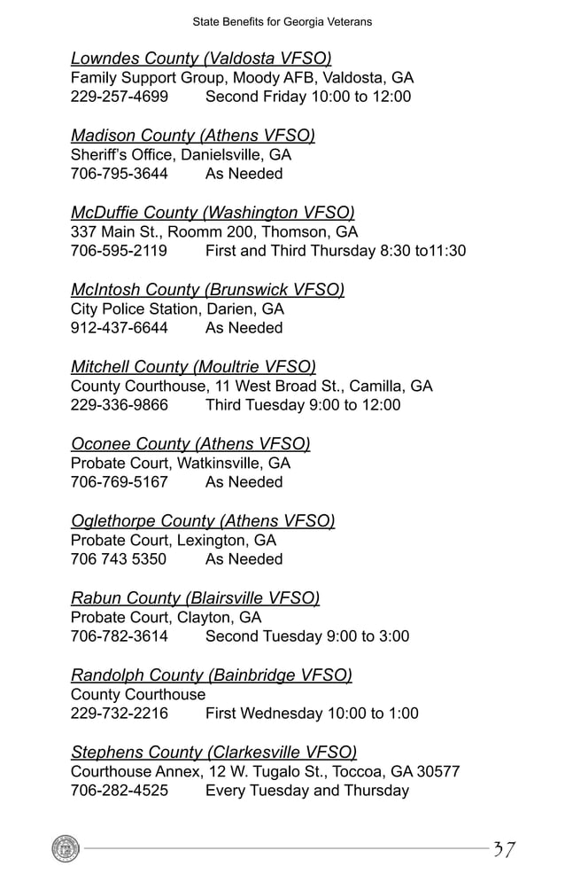 Benefits from the State of for Veterans PDF