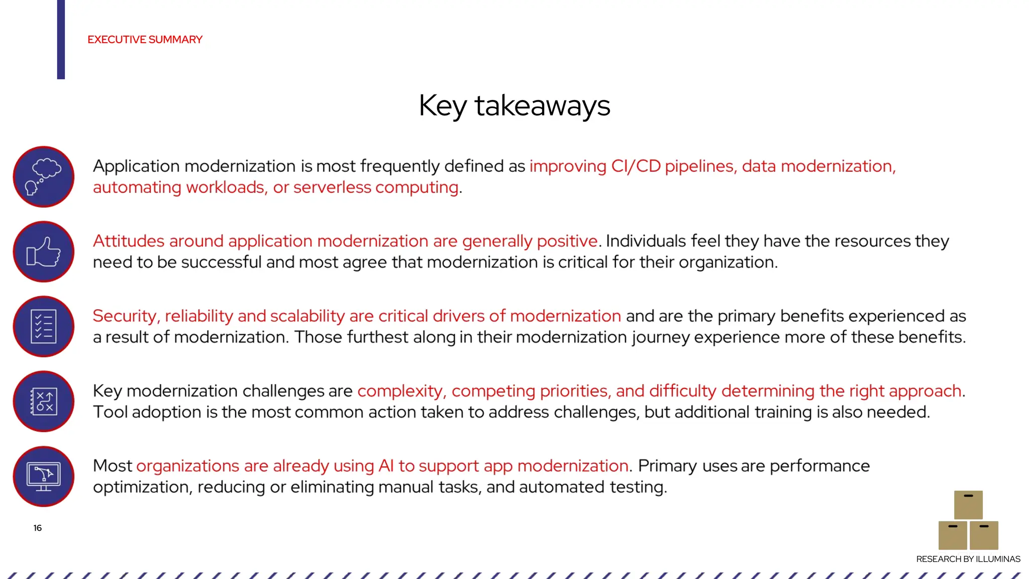 EXECUTIVE SUMMARY
Key takeaways
16
RESEARCH BY ILLUMINAS
 