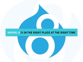 DRUPAL 8 IS IN THE RIGHT PLACE AT THE RIGHT TIME
 