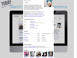 Search is becoming an experience
today
 