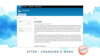 A F T E R - C H A N G I N G A M E N U
ALPHA
 