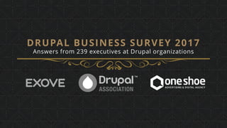 DRUPAL BUSINESS SURVEY 2017
Answers from 239 executives at Drupal organizations
 