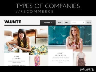 TYPES OF COMPANIES
//RECOMMERCE




                 VAUNTE
 