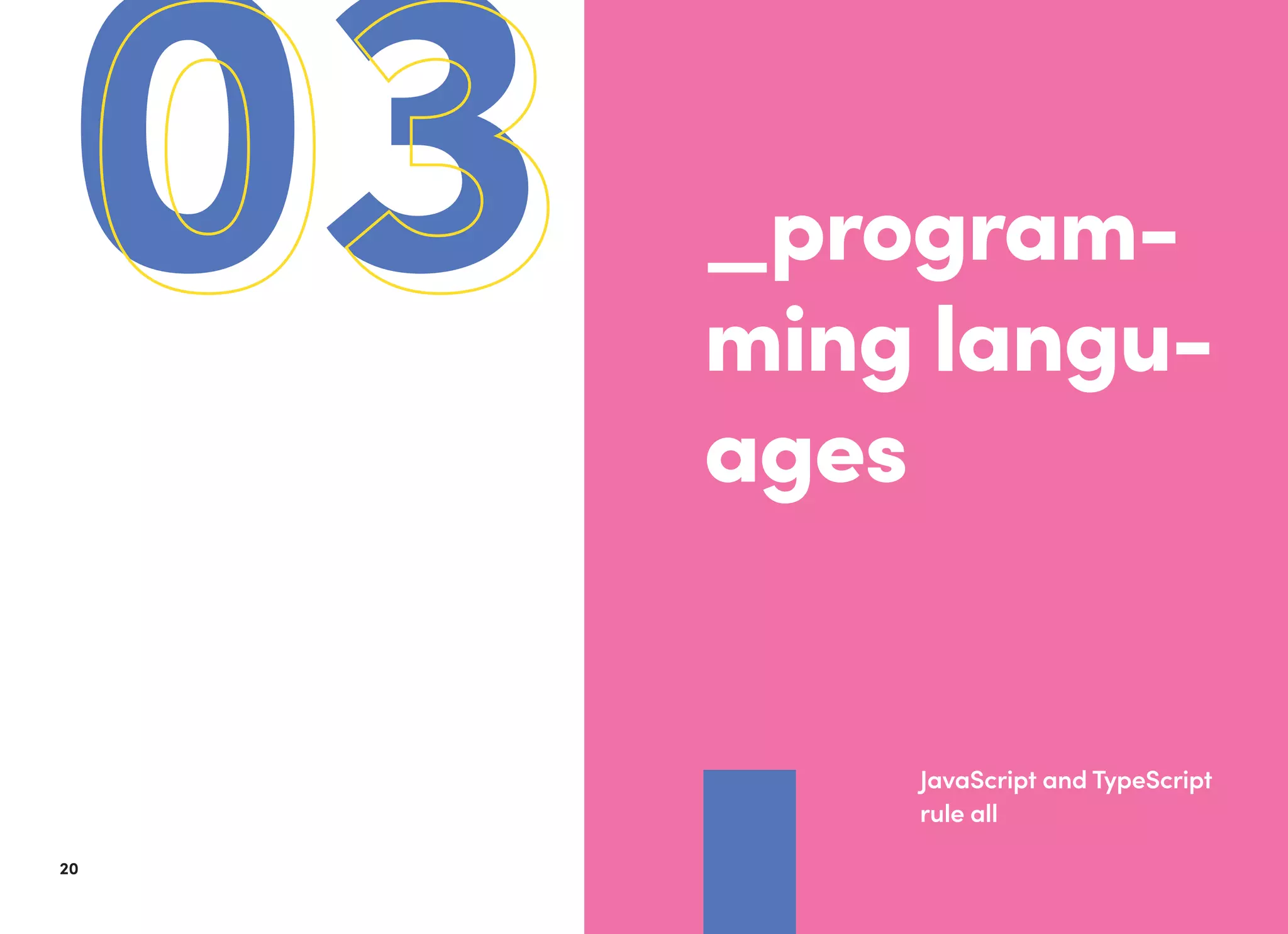 2120
0303 _program-
ming langu-
ages
JavaScript and TypeScript
rule all
 