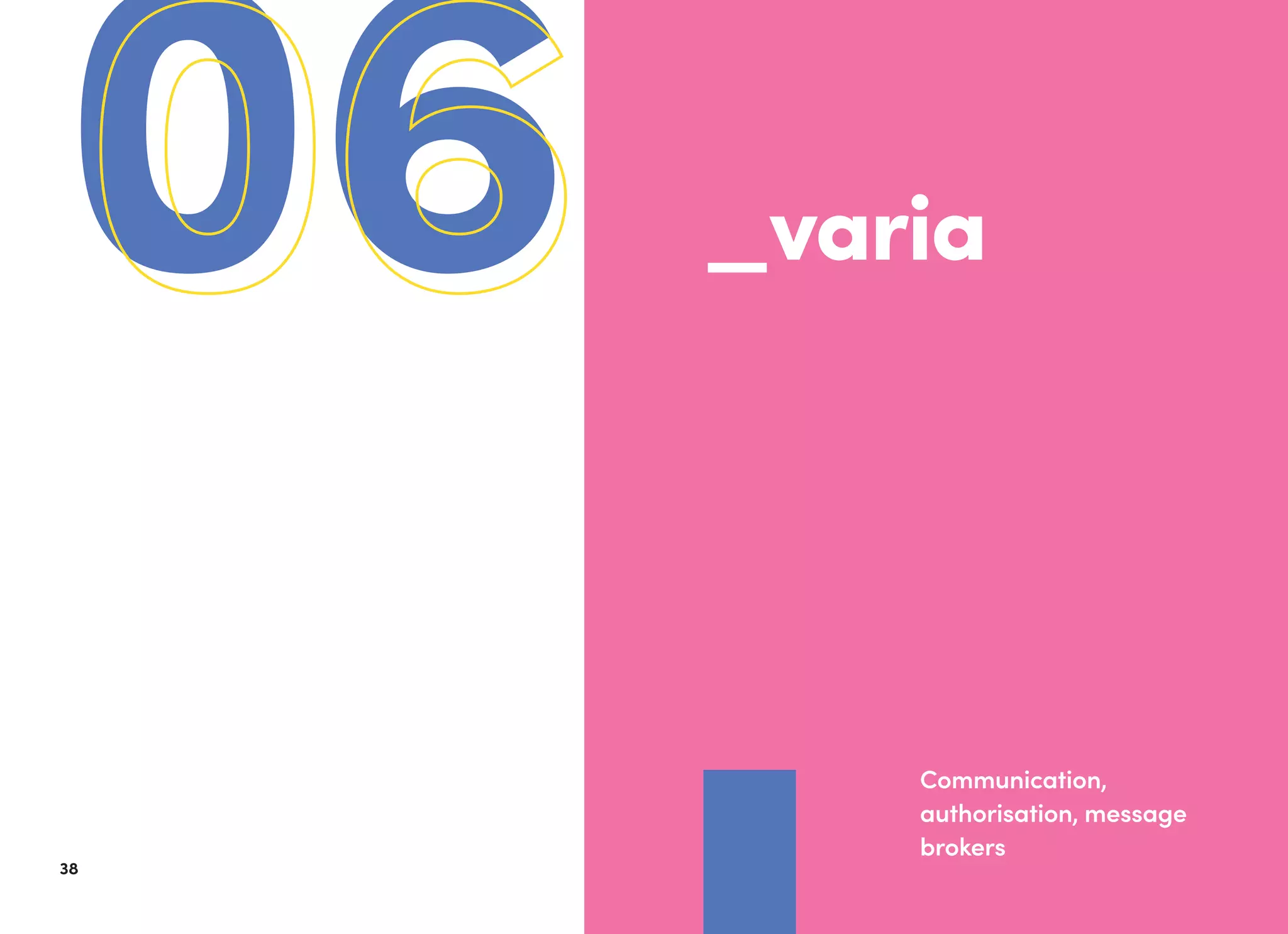 3938
0606 _varia
Communication,
authorisation, message
brokers
 