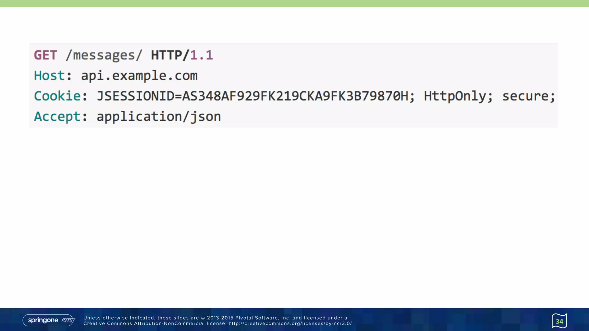 Unless otherwise indicated, these slides are © 2013-2015 Pivotal Software, Inc. and licensed under a
Creative Commons Attribution-NonCommercial license: http://creativecommons.org/licenses/by-nc/3.0/ 34
 