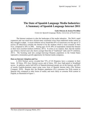 Spanish Internet Rater State of Spanish Language Media | PDF