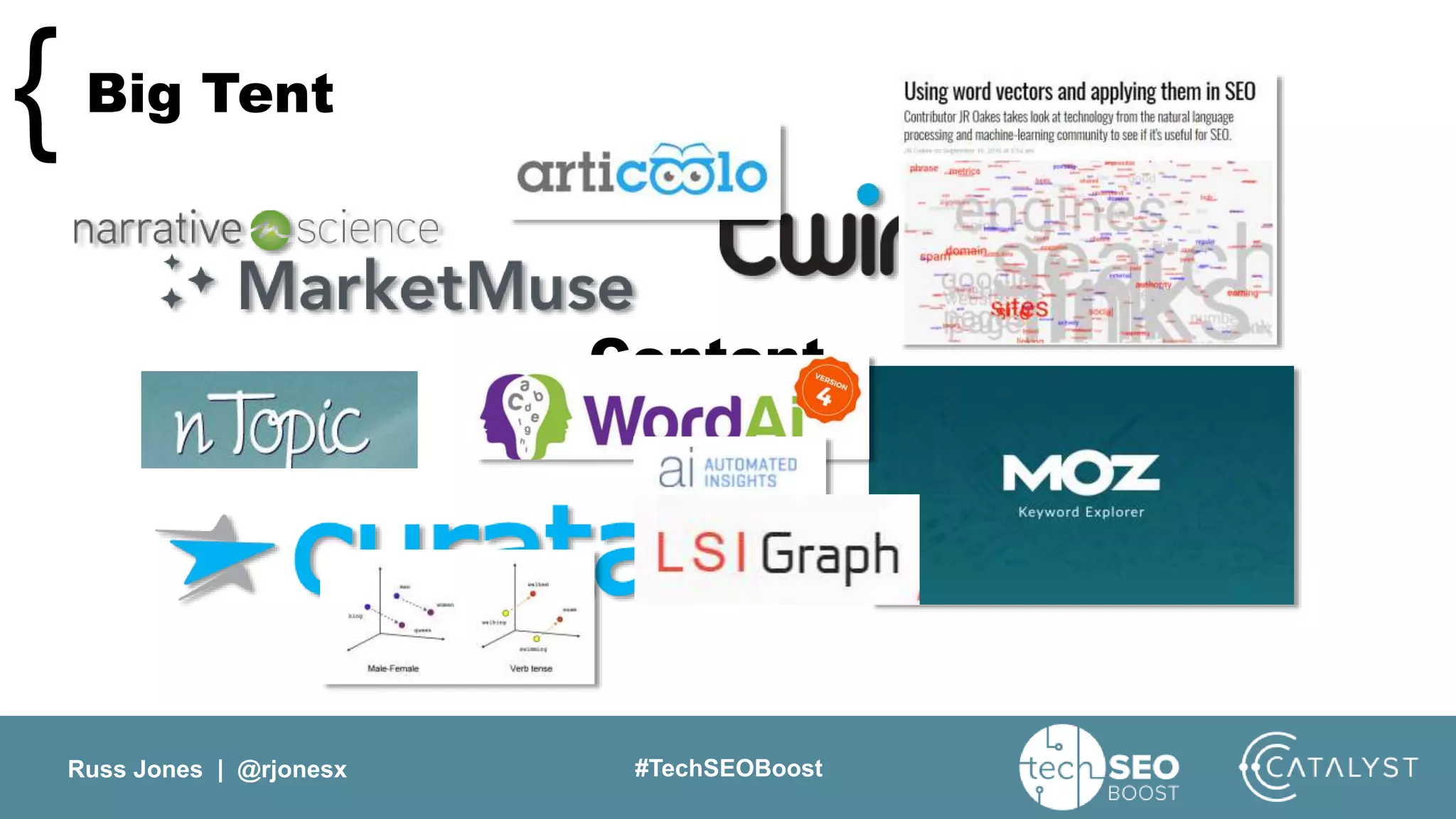Russ Jones | @rjonesx #TechSEOBoost
Big Tent{
Content
 
