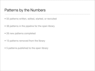 State of the Patterns 2008