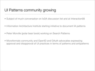 State of the Patterns 2008