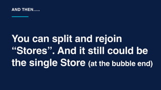 You can split and rejoin
“Stores”. And it still could be
the single Store (at the bubble end)
AND THEN…..
 