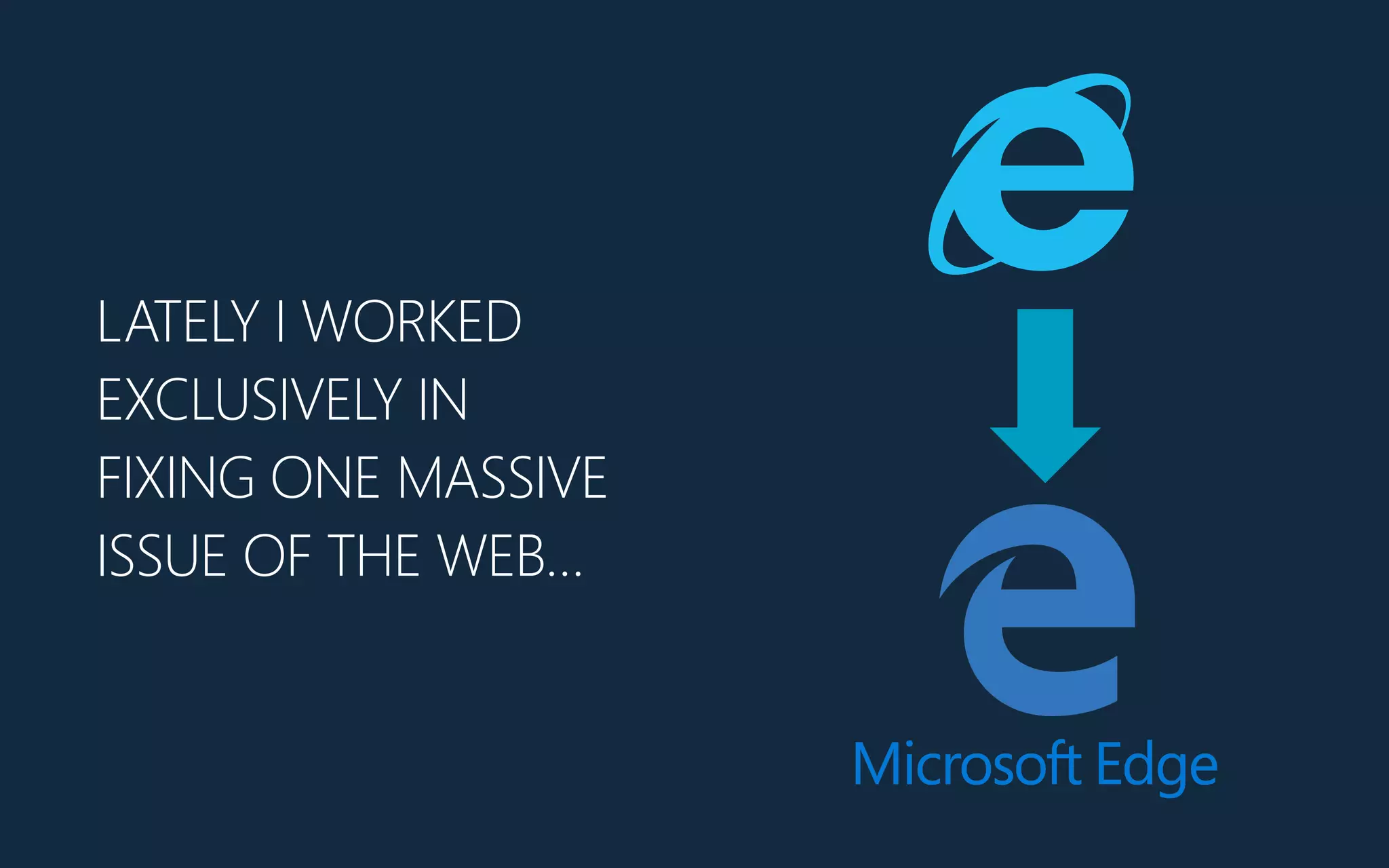 LATELY I WORKED
EXCLUSIVELY IN
FIXING ONE MASSIVE
ISSUE OF THE WEB…
 