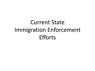 Current State
Immigration Enforcement
         Efforts
 