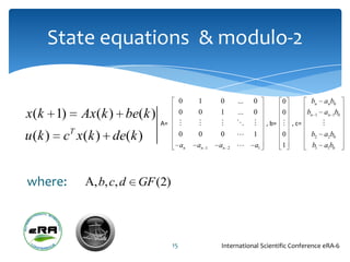 State equations model based on modulo 2 arithmetic and its applciation ...