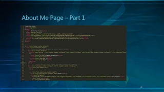 22
About Me Page – Part 1
 
