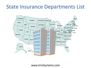 State Insurance Departments List
www.trinityclaims.com
 