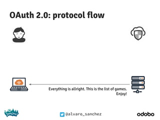 @alvaro_sanchez
OAuth 2.0: protocol flow
Everything is allright. This is the list of games.
Enjoy!
 