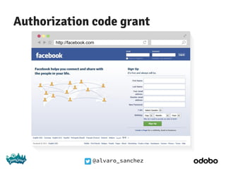 @alvaro_sanchez
Authorization code grant
http://myServerApp.comhttp://facebook.com
 