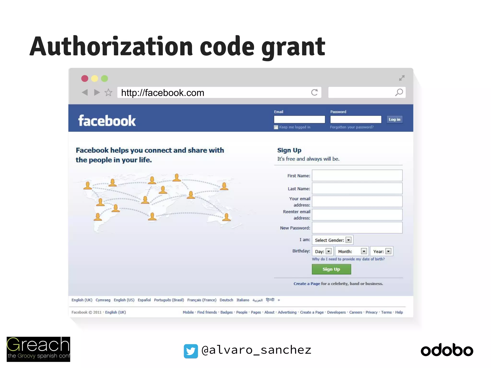 @alvaro_sanchez
Authorization code grant
http://myServerApp.comhttp://facebook.com
 