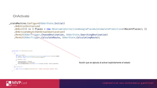 INSIRA A TECNOLOGIA MICROSOFT
AQUI
Acción que se ejecuta al activar explicitamente el estado
OnActivate
 