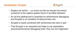 Visualization: Gnuplot
• Graphs are terriﬁc — so much so that we should not restrict
ourselves to the captive graphs found...