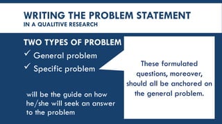 STATEMENT-OF-THE-PROBLEM for research grade 10 | PPTX