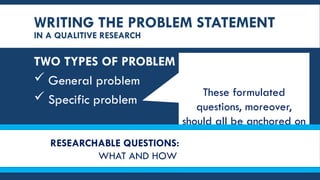 STATEMENT-OF-THE-PROBLEM for research grade 10 | PPTX