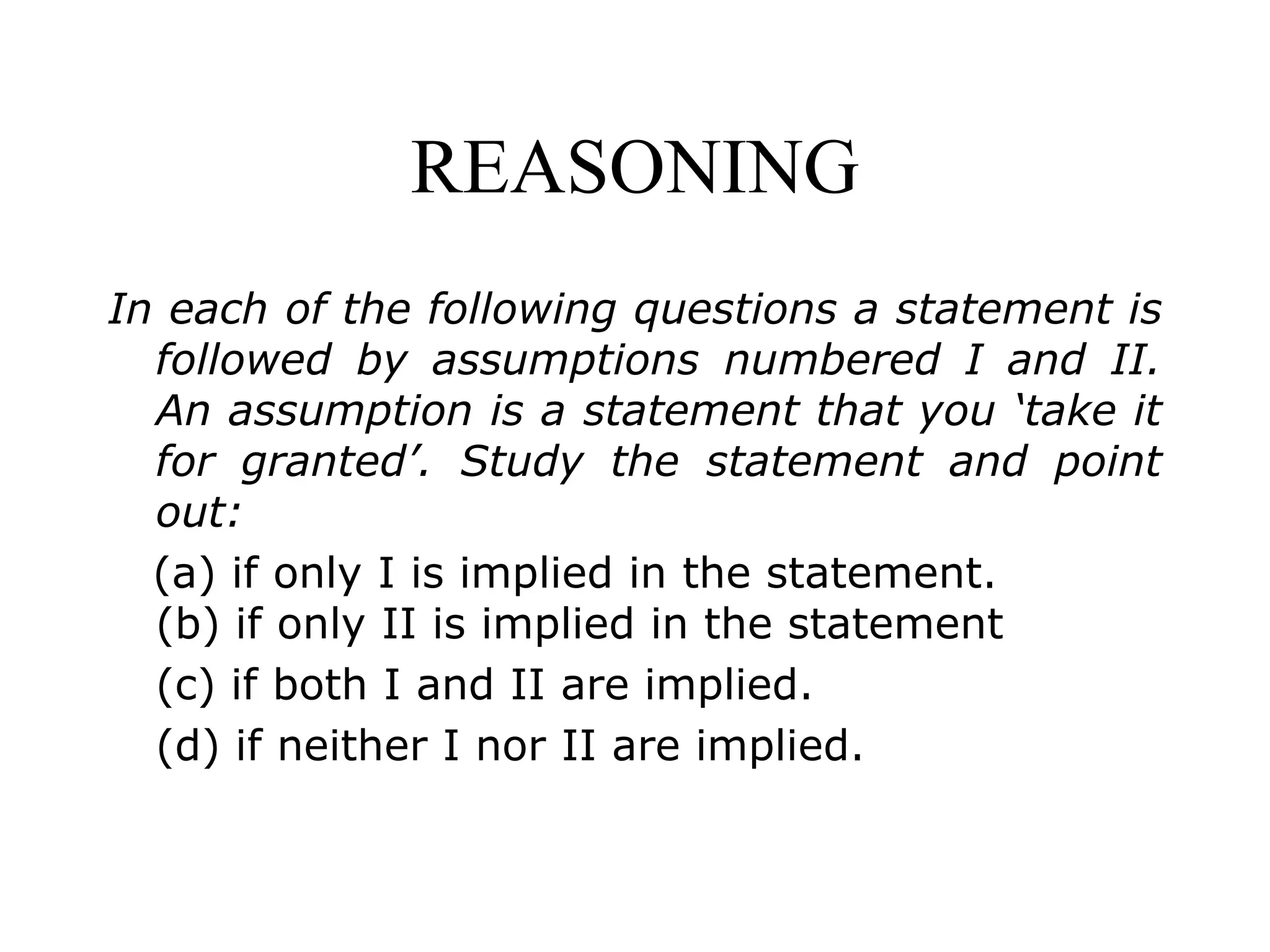 This Statement Is Based On The Assumption That Statement & assumptions | PPT
